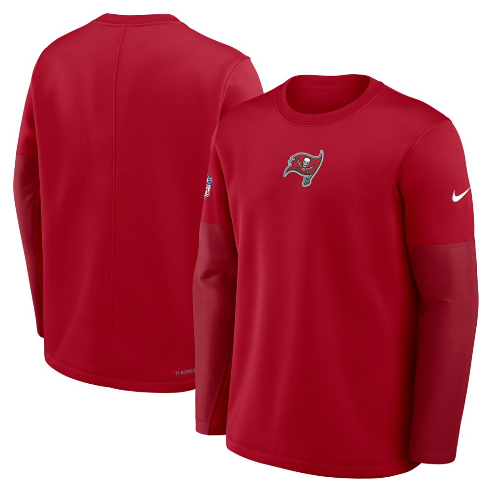 Tampa Bay Buccaneers Sideline Coach Therma-FIT Long Sleeve T-Shirt - Red T-shirts