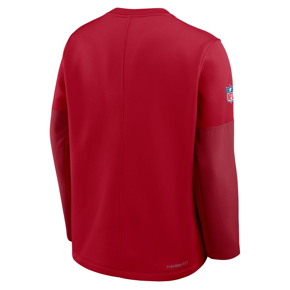 Tampa Bay Buccaneers Sideline Coach Therma-FIT Long Sleeve T-Shirt - Red T-shirts