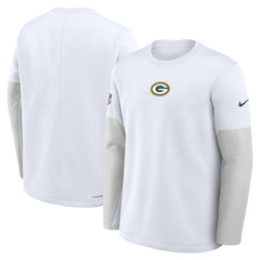 Green Bay Packers Sideline Coach Therma-FIT Long Sleeve T-Shirt - White T-shirts
