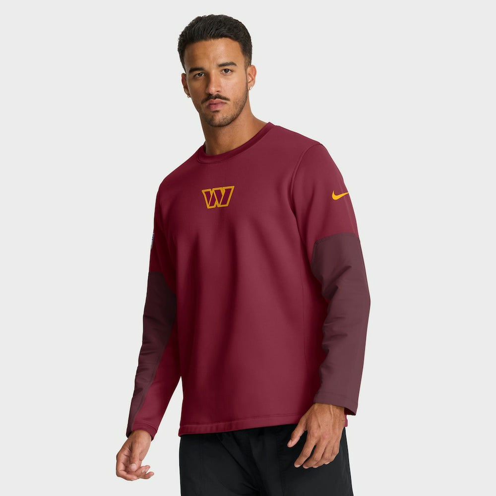 Washington Commanders Sideline Coach Therma-FIT Long Sleeve T-Shirt - Burgundy T-shirts