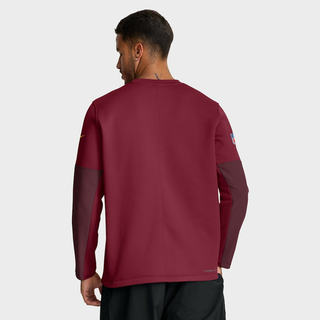 Washington Commanders Sideline Coach Therma-FIT Long Sleeve T-Shirt - Burgundy T-shirts