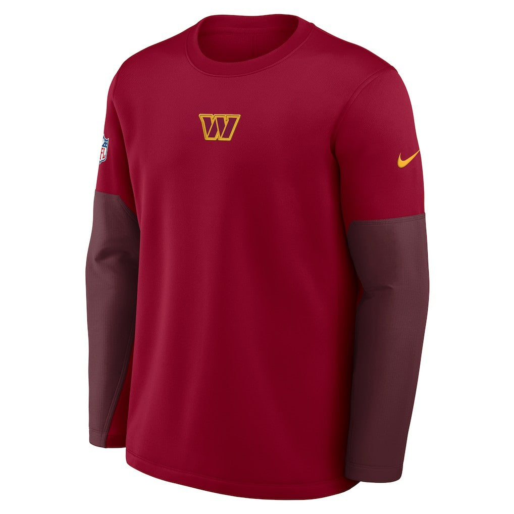 Washington Commanders Sideline Coach Therma-FIT Long Sleeve T-Shirt - Burgundy T-shirts