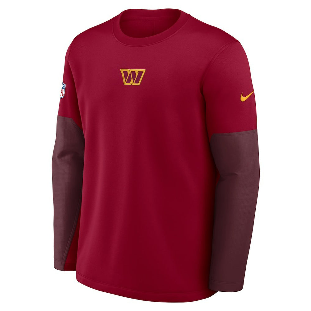 Washington Commanders Sideline Coach Therma-FIT Long Sleeve T-Shirt - Burgundy T-shirts