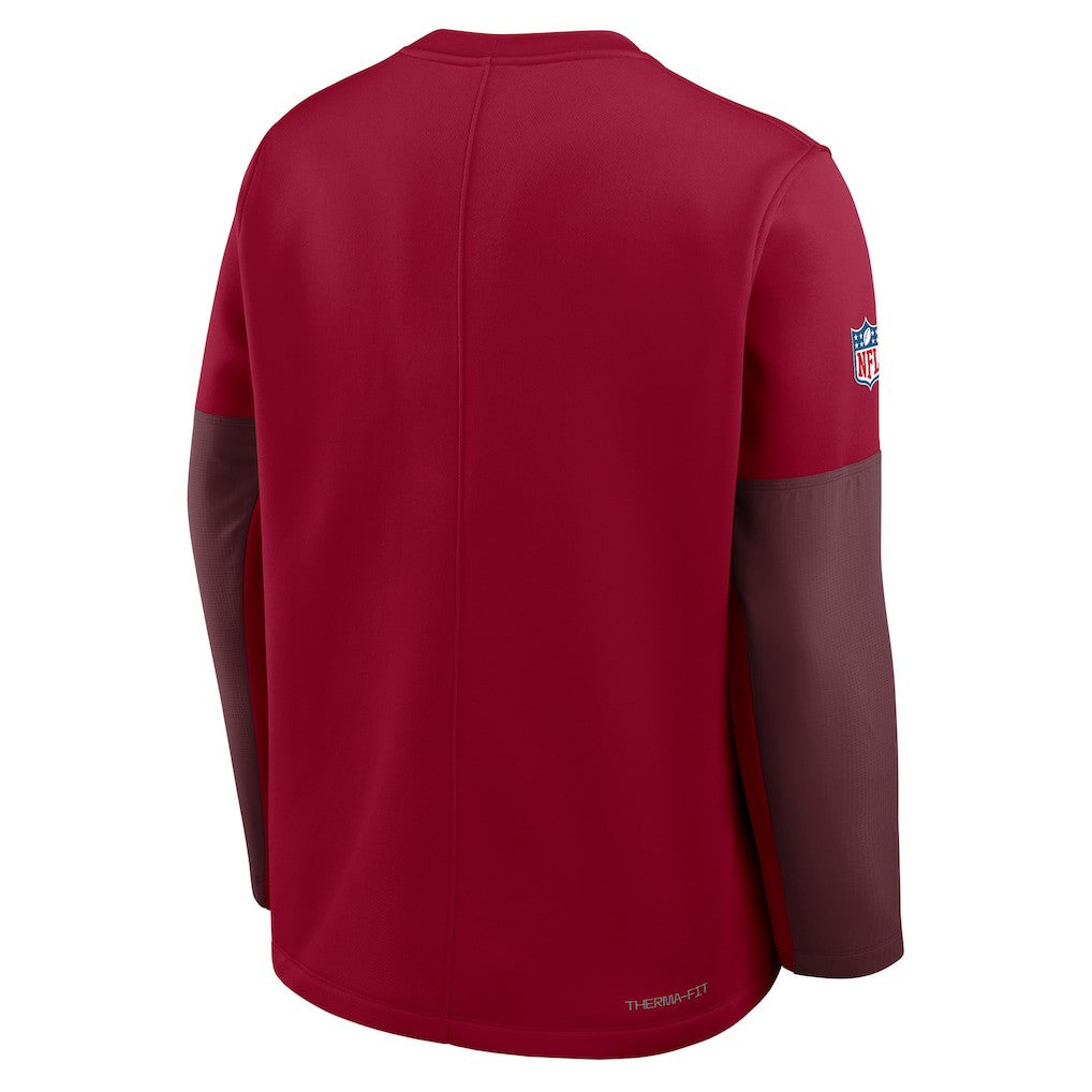 Washington Commanders Sideline Coach Therma-FIT Long Sleeve T-Shirt - Burgundy T-shirts