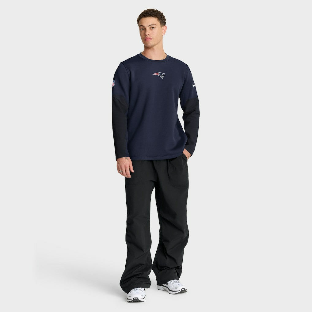 New England Patriots Sideline Coach Therma-FIT Long Sleeve T-Shirt - Navy T-shirts