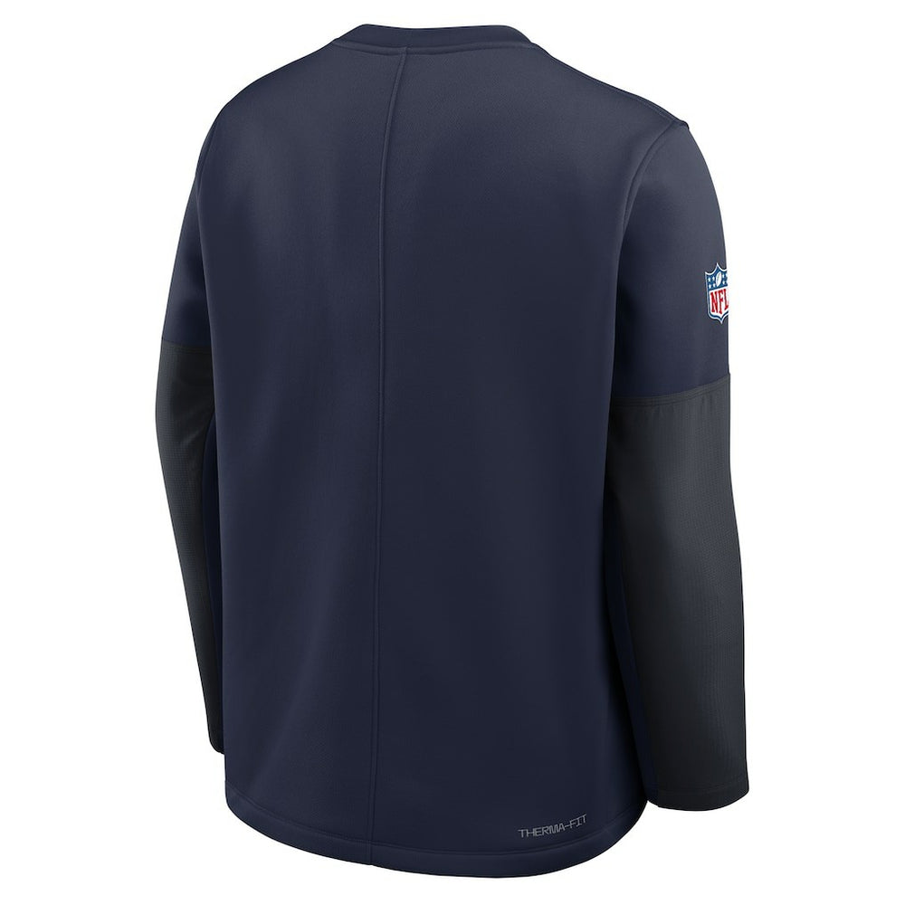 New England Patriots Sideline Coach Therma-FIT Long Sleeve T-Shirt - Navy T-shirts