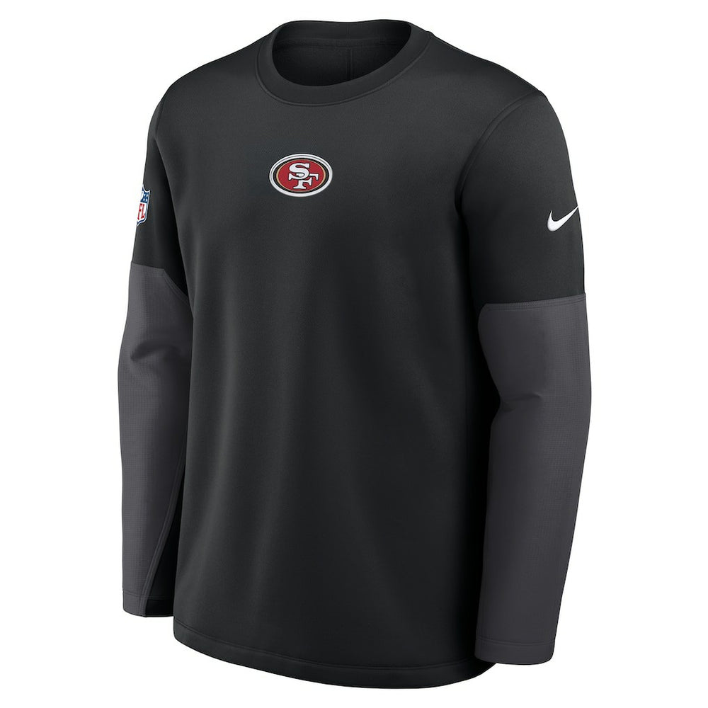 San Francisco 49ers Sideline Coach Therma-FIT Long Sleeve T-Shirt - Black T-shirts