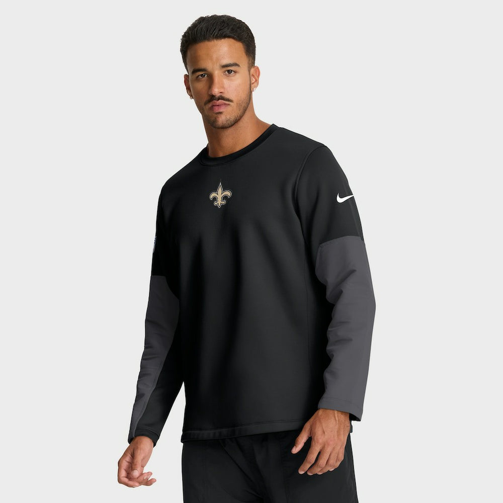 New Orleans Saints Sideline Coach Therma-FIT Long Sleeve T-Shirt - Black T-shirts