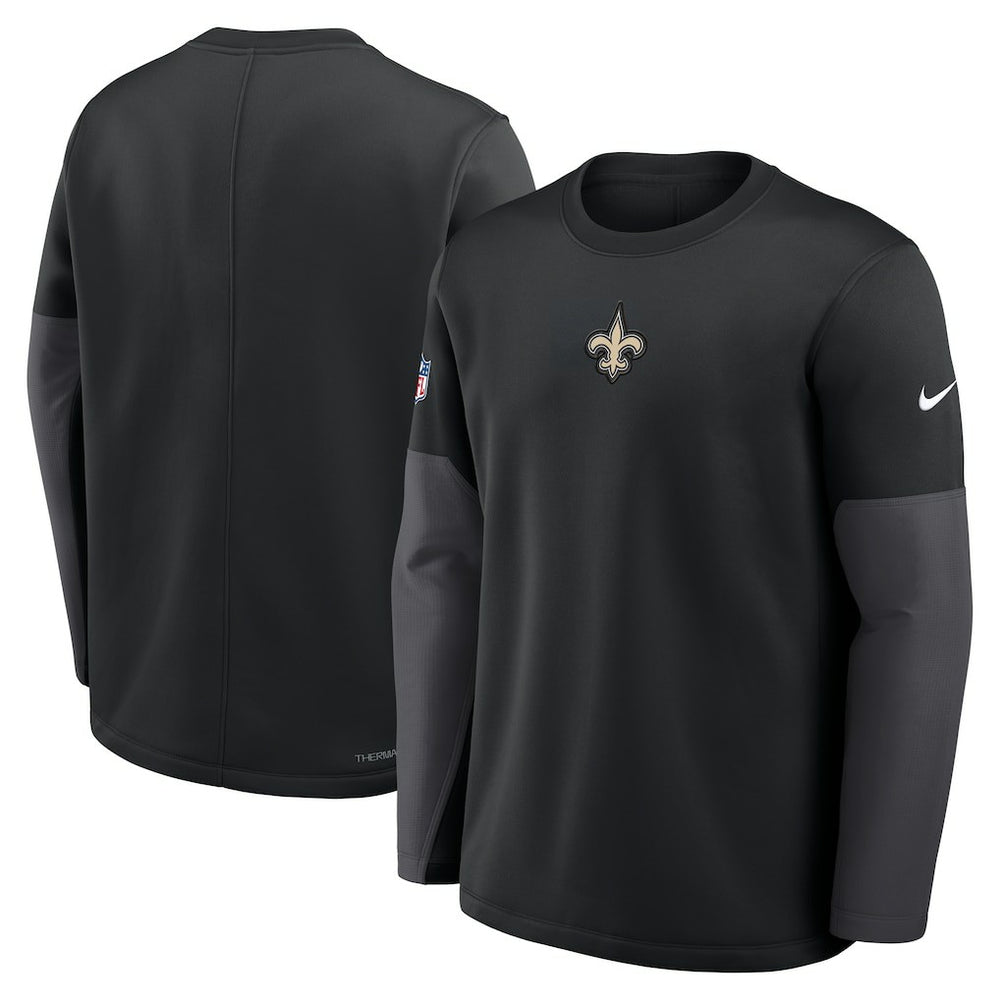 New Orleans Saints Sideline Coach Therma-FIT Long Sleeve T-Shirt - Black T-shirts