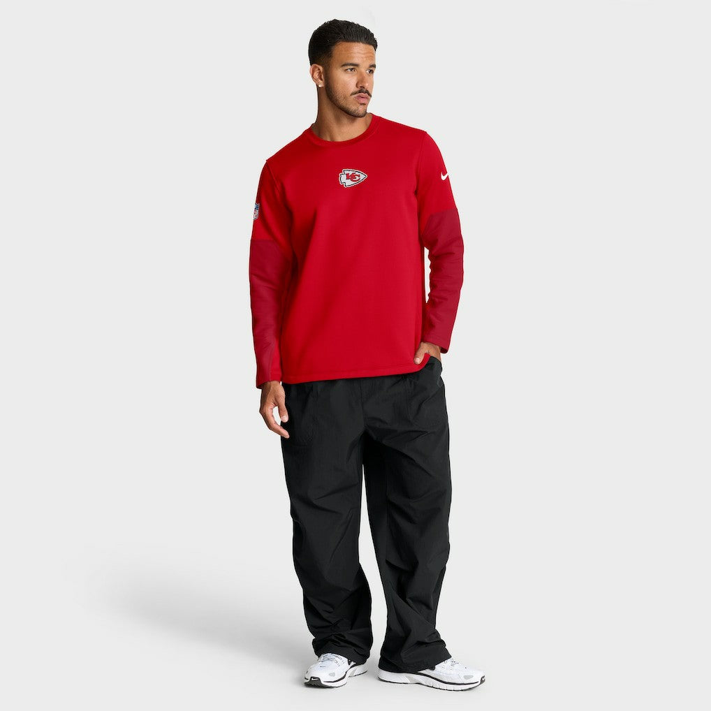 Kansas City Chiefs Sideline Coach Therma-FIT Long Sleeve T-Shirt - Red T-shirts