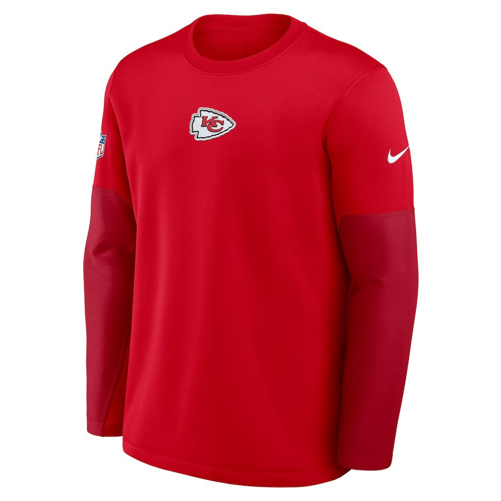 Kansas City Chiefs Sideline Coach Therma-FIT Long Sleeve T-Shirt - Red T-shirts