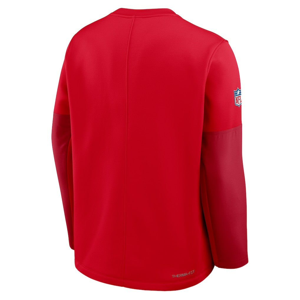 Kansas City Chiefs Sideline Coach Therma-FIT Long Sleeve T-Shirt - Red T-shirts