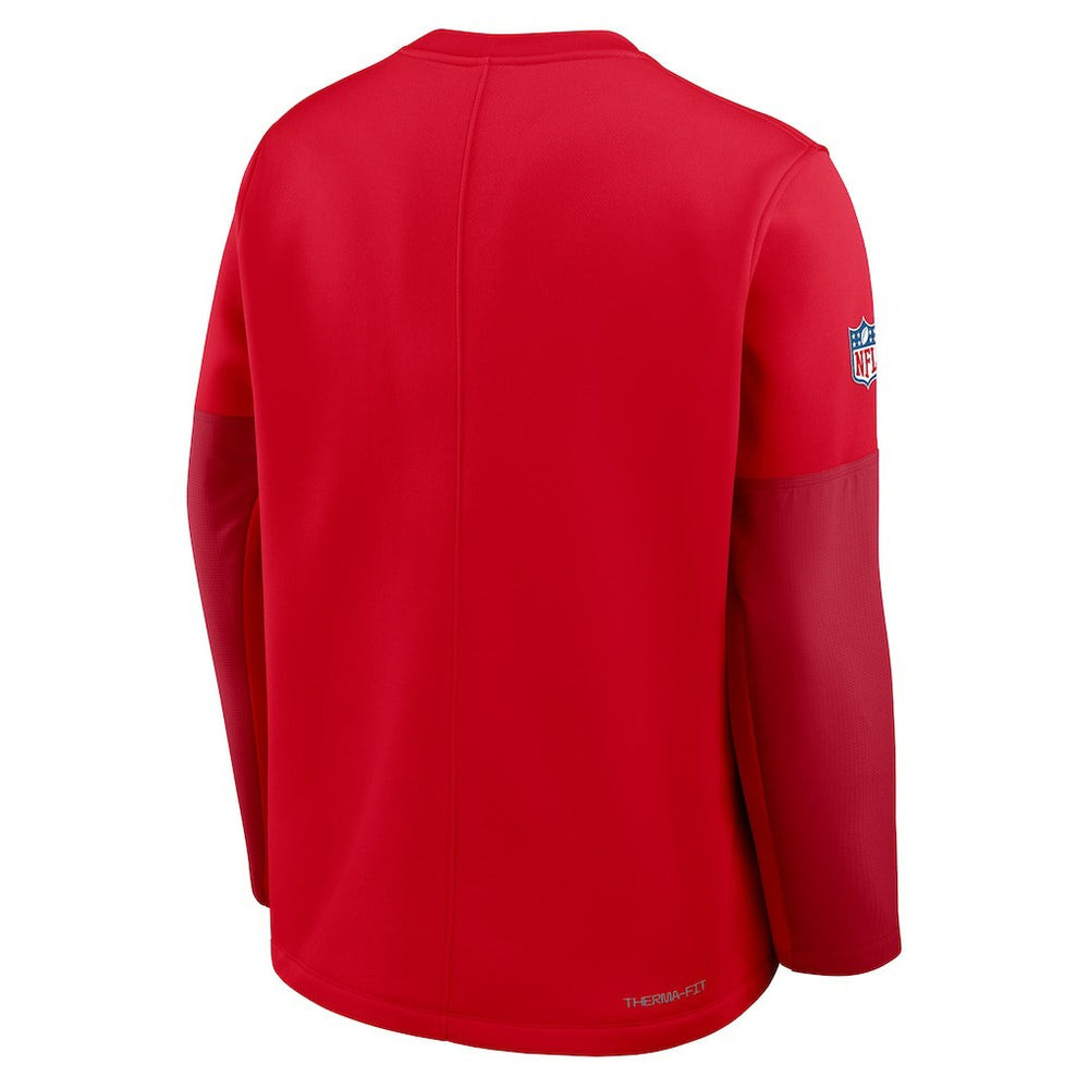 Kansas City Chiefs Sideline Coach Therma-FIT Long Sleeve T-Shirt - Red T-shirts