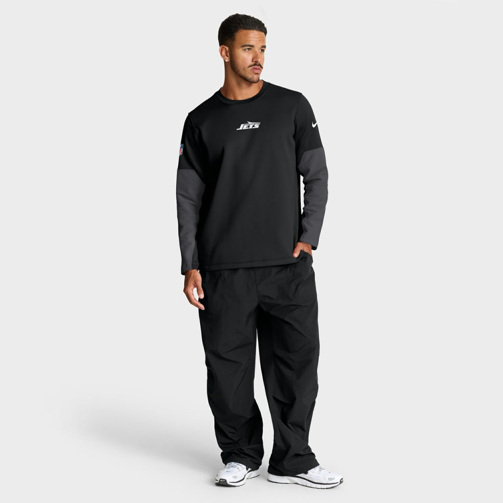 New York Jets Sideline Coach Therma-FIT Long Sleeve T-Shirt - Black T-shirts