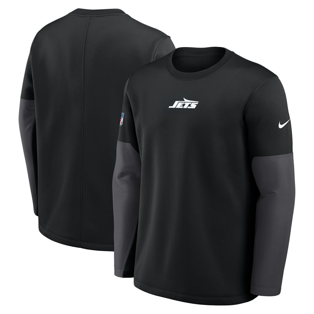 New York Jets Sideline Coach Therma-FIT Long Sleeve T-Shirt - Black T-shirts