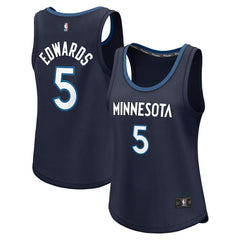Anthony Edwards Minnesota Timberwolves Women's Fast Break Player Jersey Icon Edition Navy - Fanatics