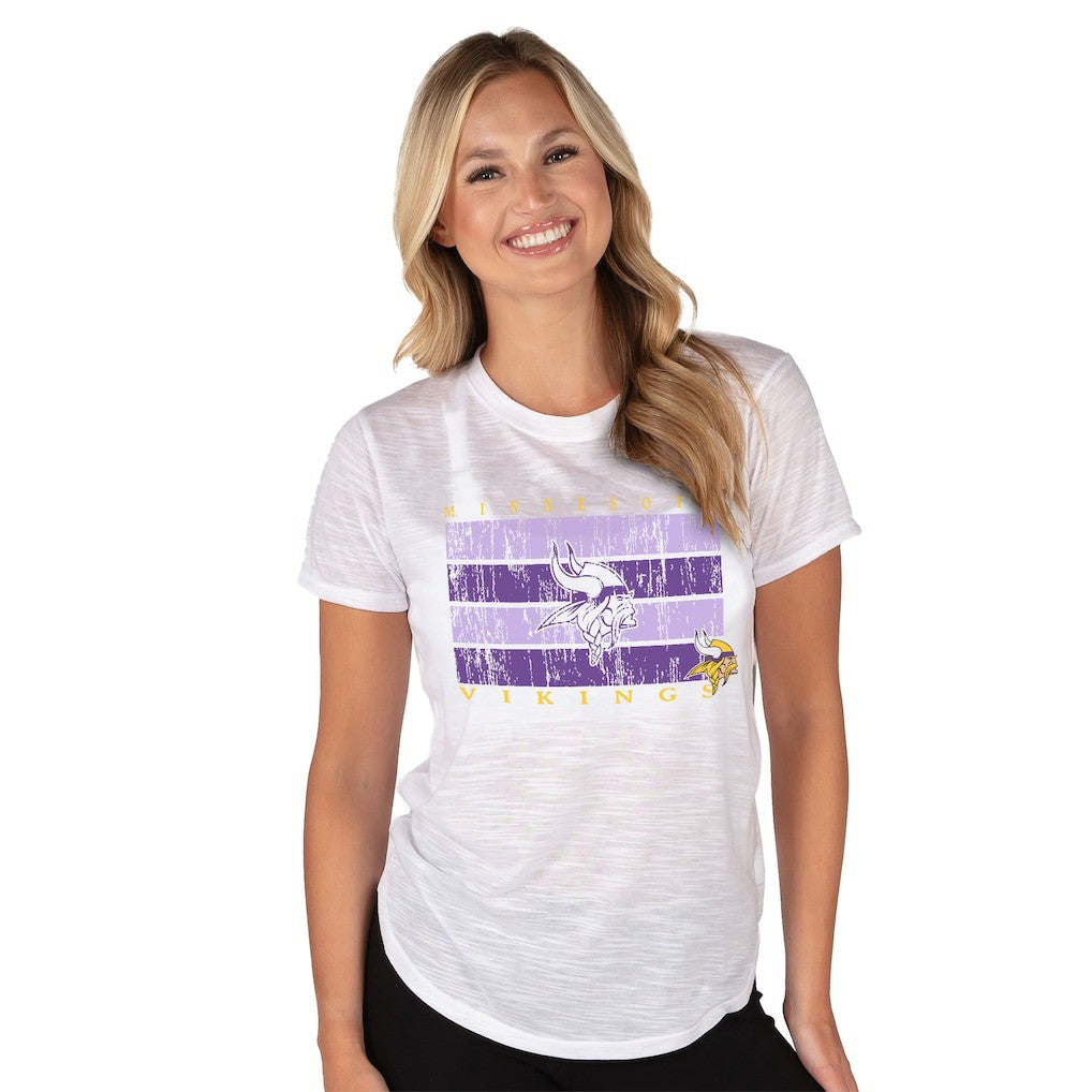 Minnesota Vikings Concepts Sport Women's Infuse Lightweight Slub Knit Top - White Tops