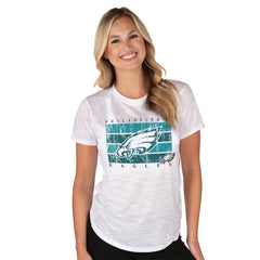 Philadelphia Eagles Concepts Sport Women's Infuse Lightweight Slub Knit Top - White Tops
