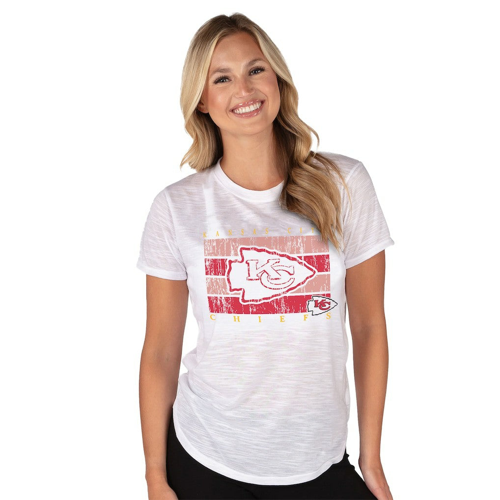 Kansas City Chiefs Concepts Sport Women's Infuse Lightweight Slub Knit Top - White Tops