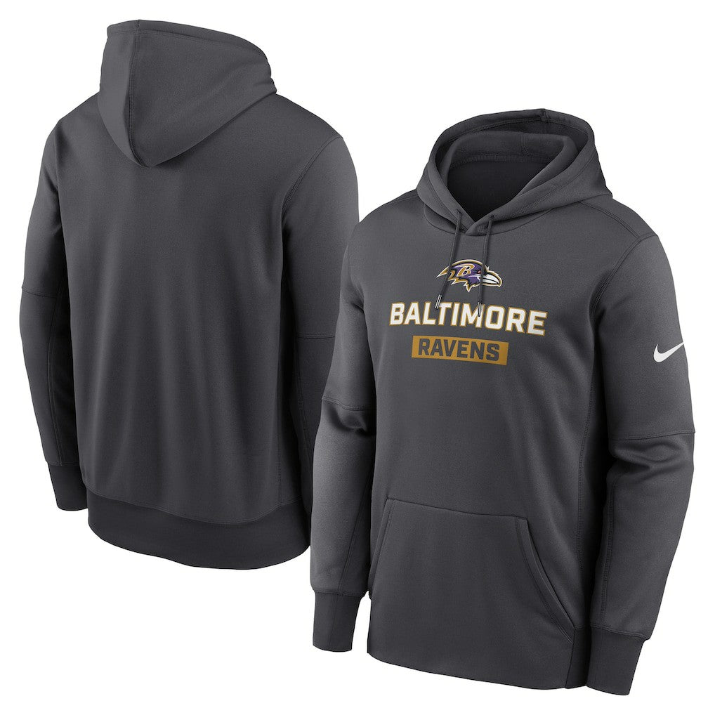 Baltimore Ravens Toss Sweep Performance Pullover Hoodie - Anthracite Hoodies