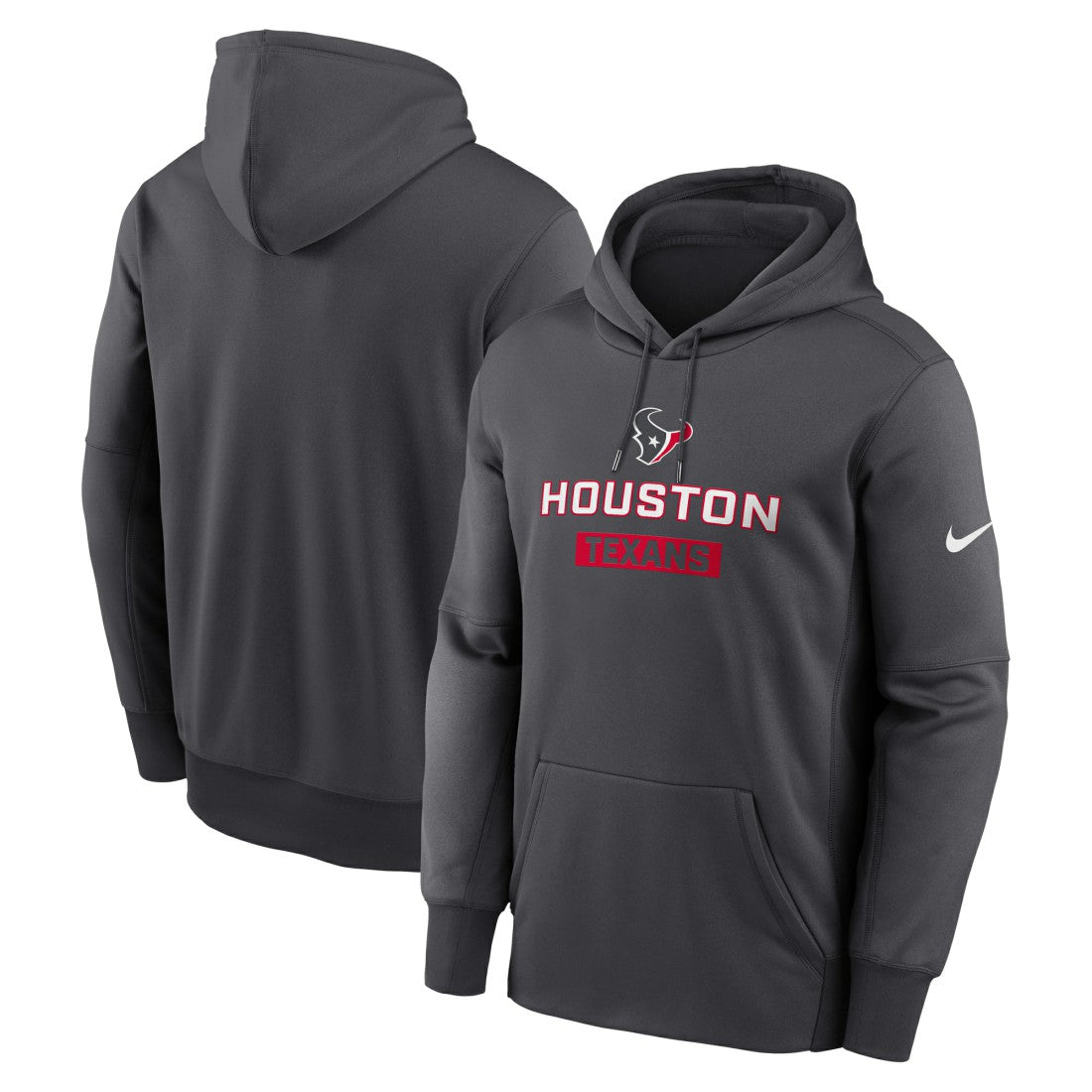 Houston Texans Toss Sweep Performance Pullover Hoodie - Anthracite Hoodies