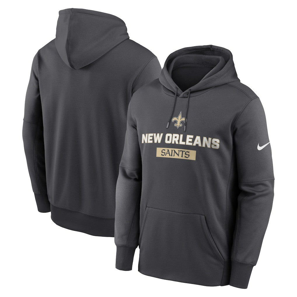 New Orleans Saints Toss Sweep Performance Pullover Hoodie - Anthracite Hoodies
