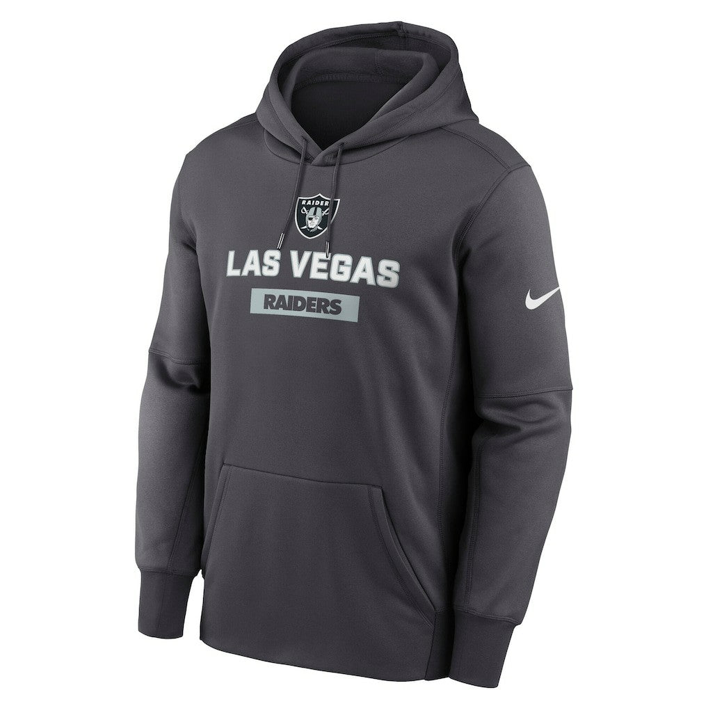 Las Vegas Raiders Toss Sweep Performance Pullover Hoodie - Anthracite Hoodies