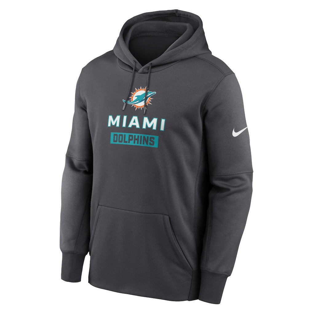 Miami Dolphins Toss Sweep Performance Pullover Hoodie - Anthracite Hoodies