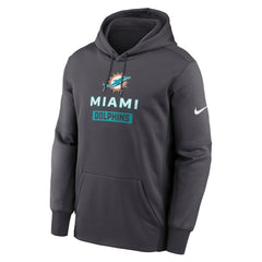 Miami Dolphins Toss Sweep Performance Pullover Hoodie - Anthracite Hoodies