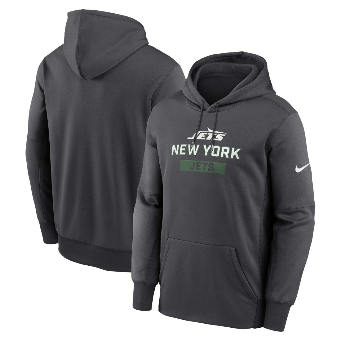 New York Jets Toss Sweep Performance Pullover Hoodie - Anthracite Hoodies