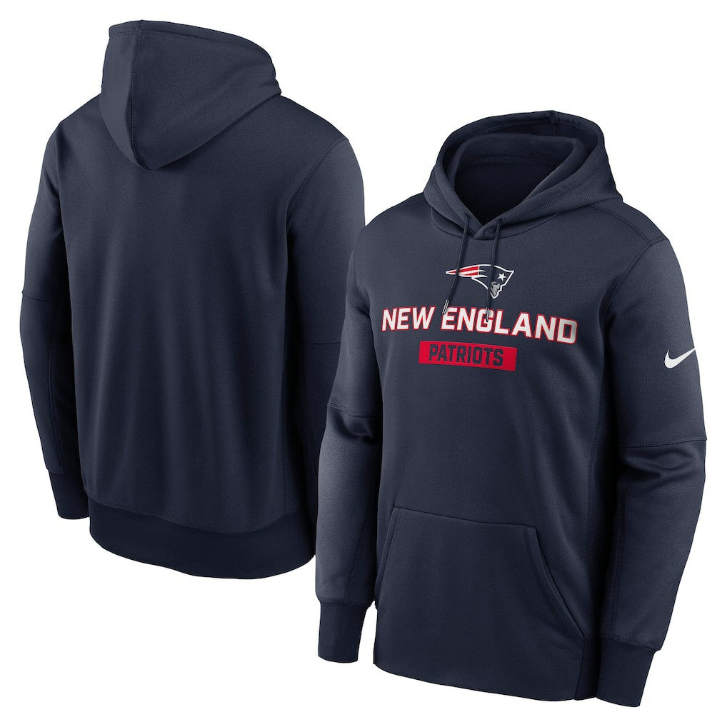 New England Patriots Toss Sweep Performance Pullover Hoodie - Navy Hoodies
