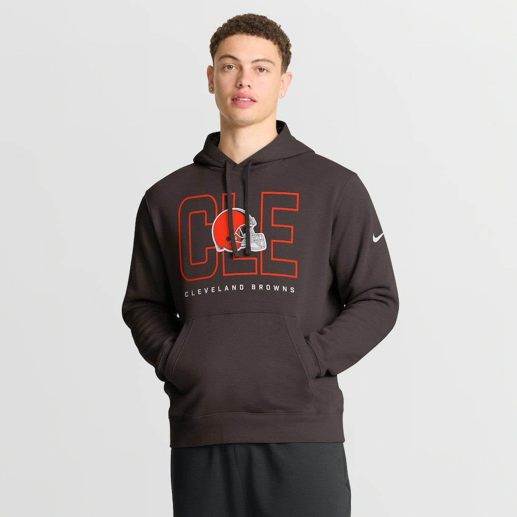 Cleveland Browns Busted Play Club Fleece Pullover Hoodie - Brown Hoodies