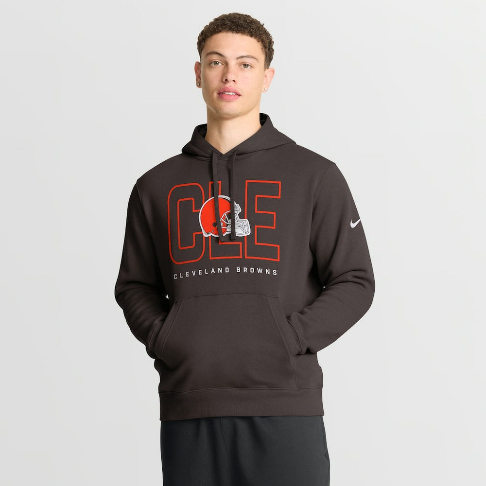 Cleveland Browns Busted Play Club Fleece Pullover Hoodie - Brown Hoodies