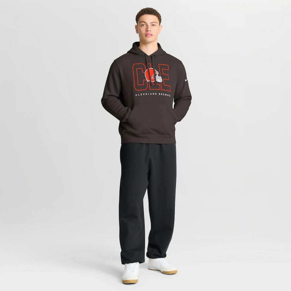 Cleveland Browns Busted Play Club Fleece Pullover Hoodie - Brown Hoodies