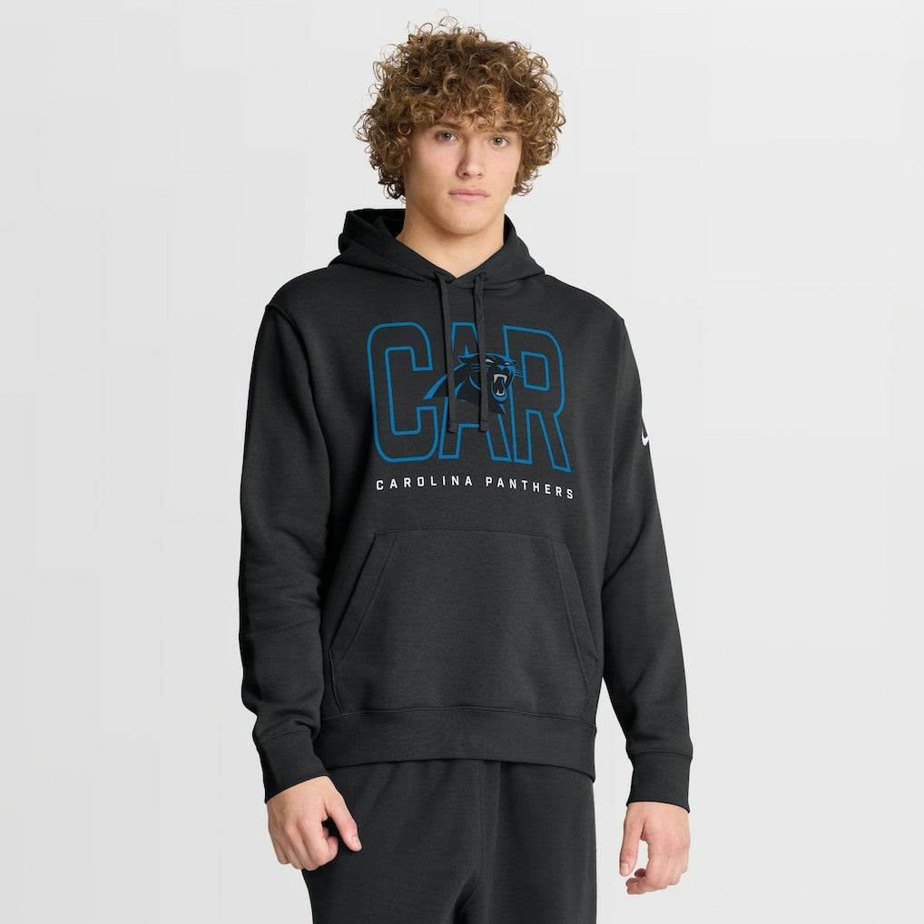 Carolina Panthers Busted Play Club Fleece Pullover Hoodie - Black Hoodies