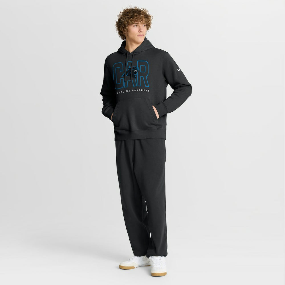 Carolina Panthers Busted Play Club Fleece Pullover Hoodie - Black Hoodies