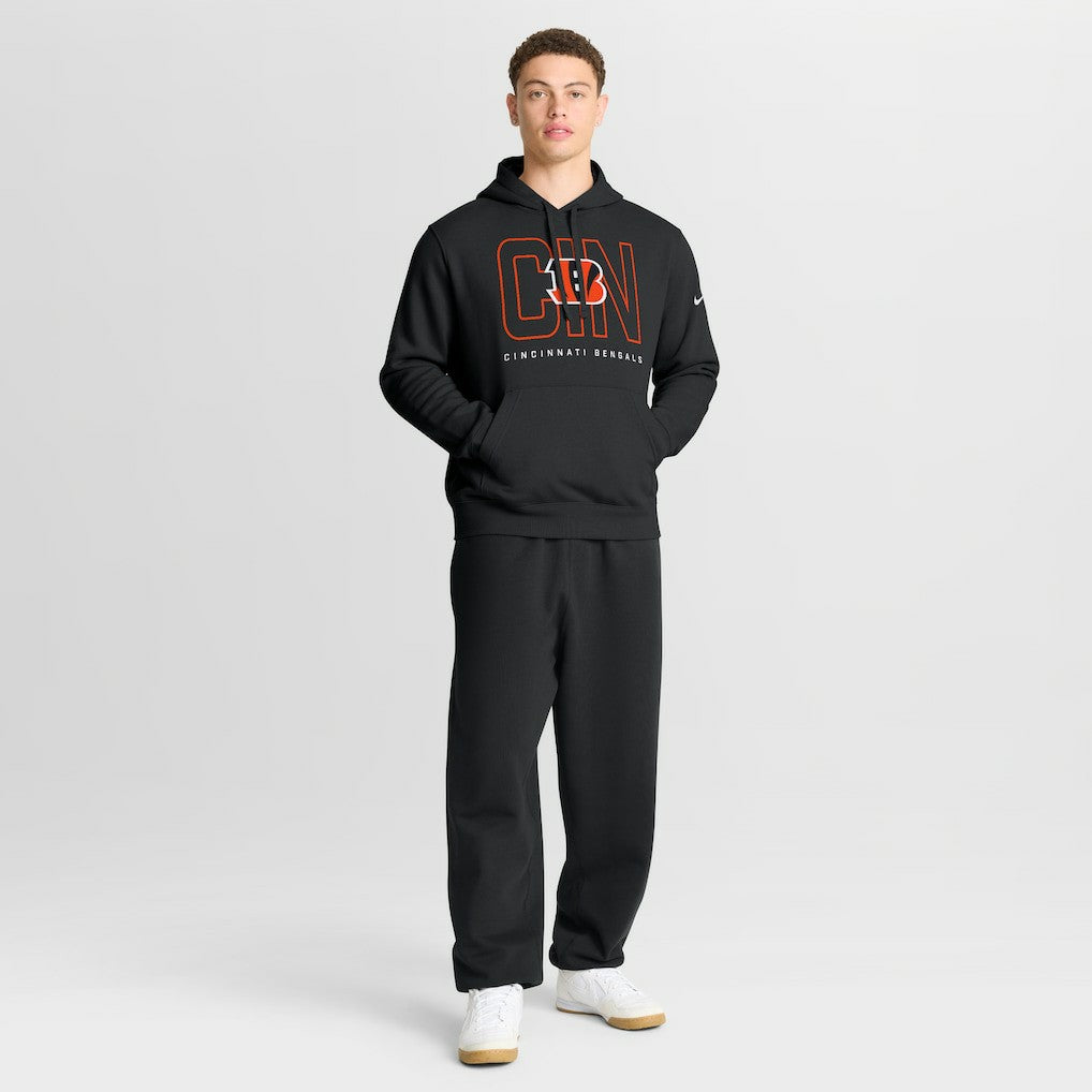 Cincinnati Bengals Busted Play Club Fleece Pullover Hoodie - Black Hoodies