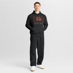 Cincinnati Bengals Busted Play Club Fleece Pullover Hoodie - Black Hoodies