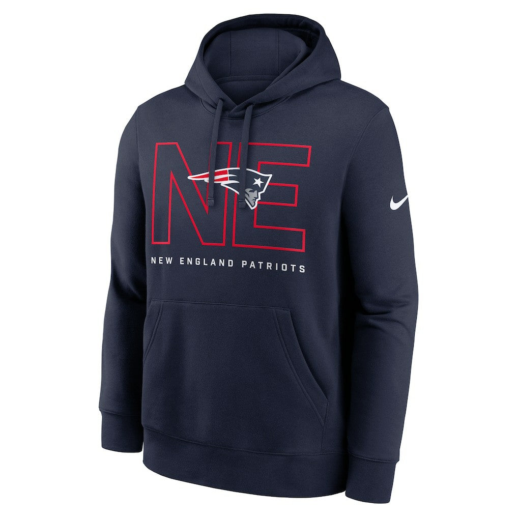 New England Patriots Busted Play Club Fleece Pullover Hoodie - Navy Hoodies