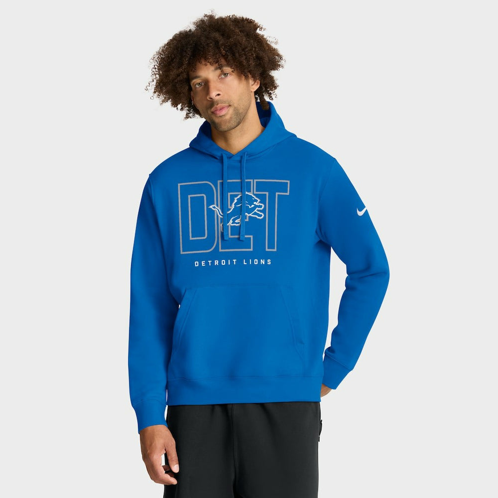 Detroit Lions Busted Play Club Fleece Pullover Hoodie - Blue Hoodies