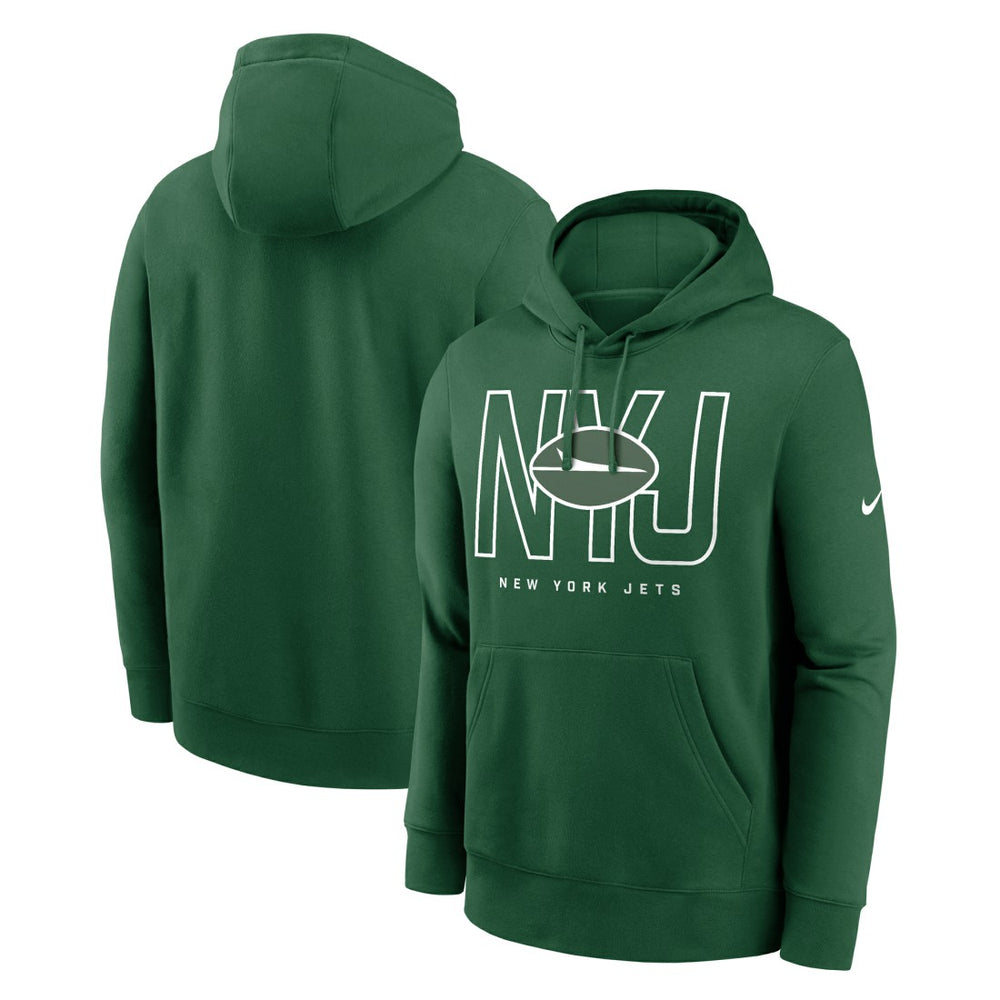 New York Jets Busted Play Club Fleece Pullover Hoodie - Green Hoodies