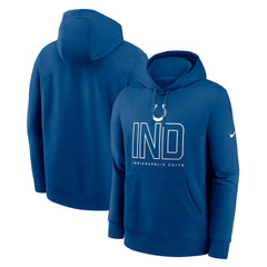 Indianapolis Colts Busted Play Club Fleece Pullover Hoodie - Royal Hoodies