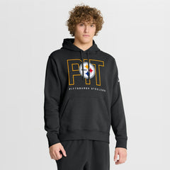 Pittsburgh Steelers Busted Play Club Fleece Pullover Hoodie - Black Hoodies