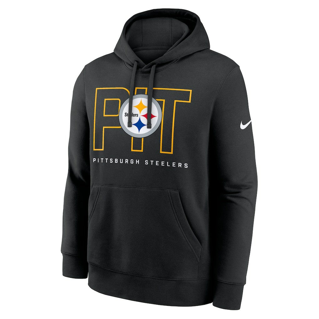 Pittsburgh Steelers Busted Play Club Fleece Pullover Hoodie - Black Hoodies