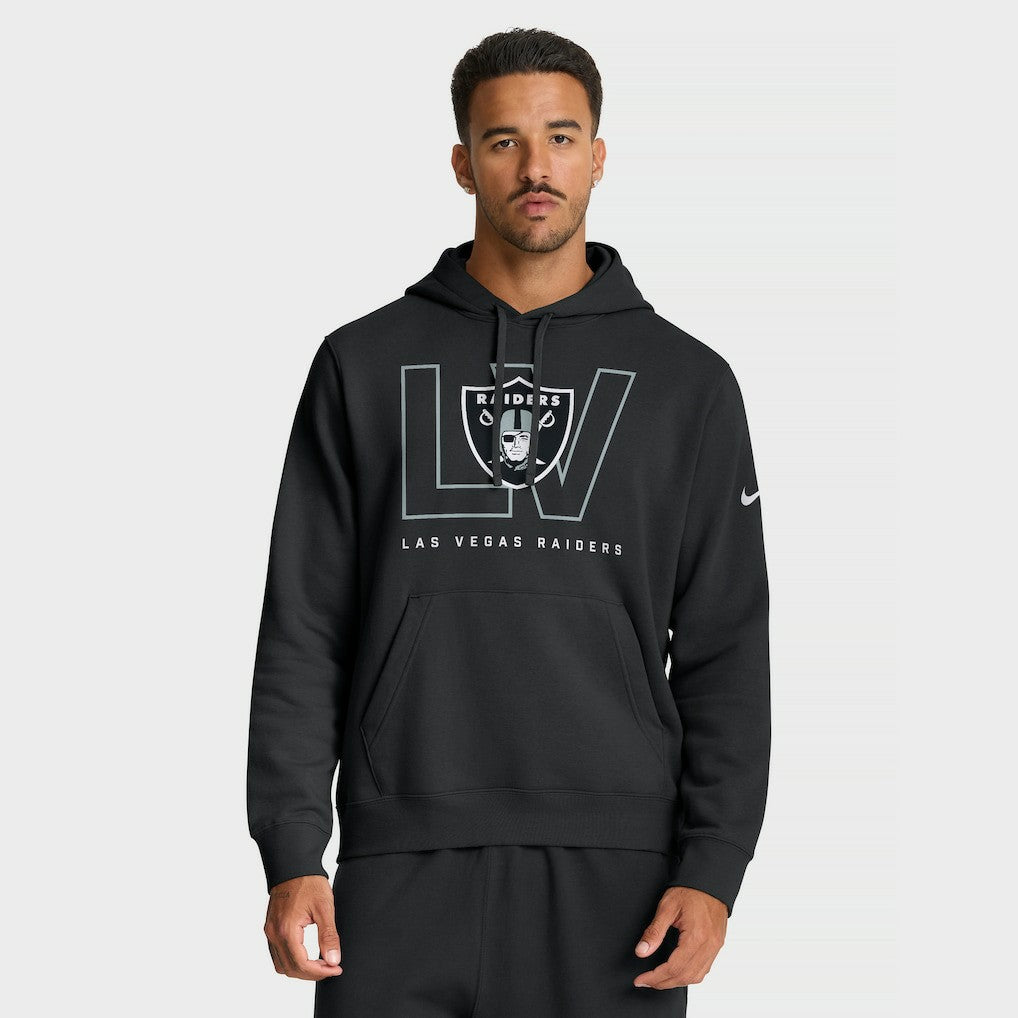 Las Vegas Raiders Busted Play Club Fleece Pullover Hoodie - Black Hoodies