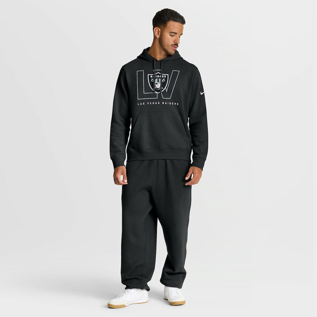 Las Vegas Raiders Busted Play Club Fleece Pullover Hoodie - Black Hoodies