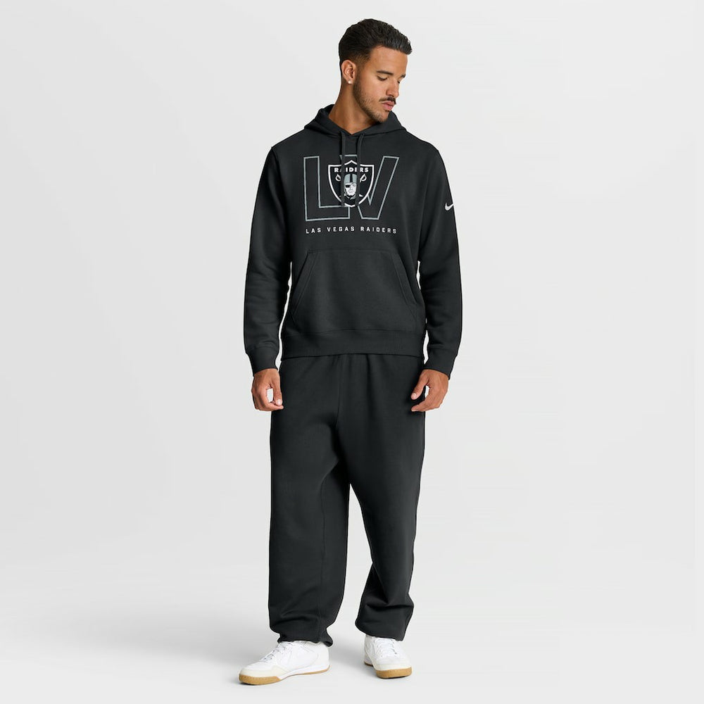 Las Vegas Raiders Busted Play Club Fleece Pullover Hoodie - Black Hoodies