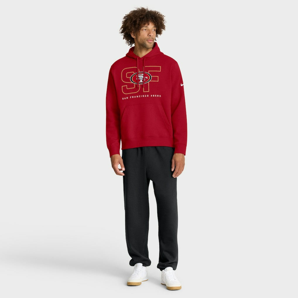 San Francisco 49ers Busted Play Club Fleece Pullover Hoodie - Scarlet Hoodies