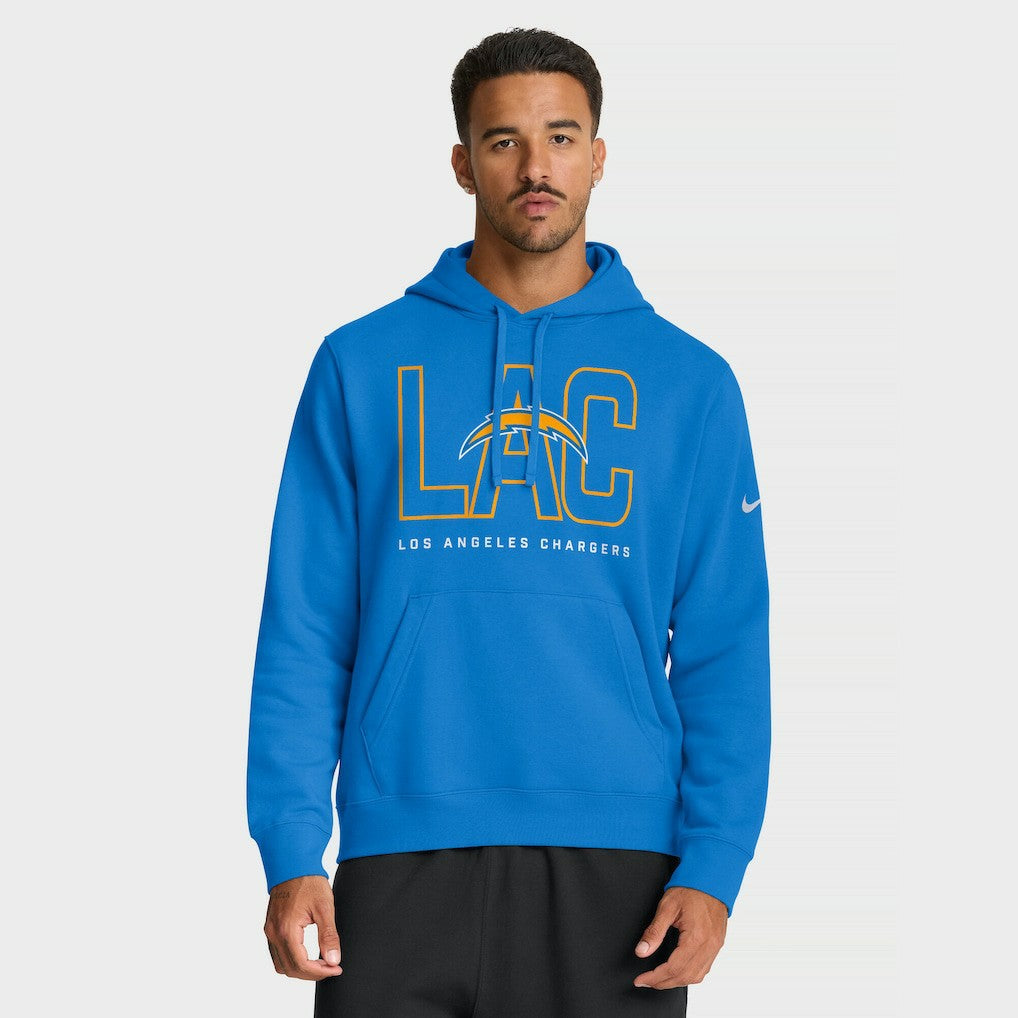 Los Angeles Chargers Busted Play Club Fleece Pullover Hoodie - Powder Blue Hoodies