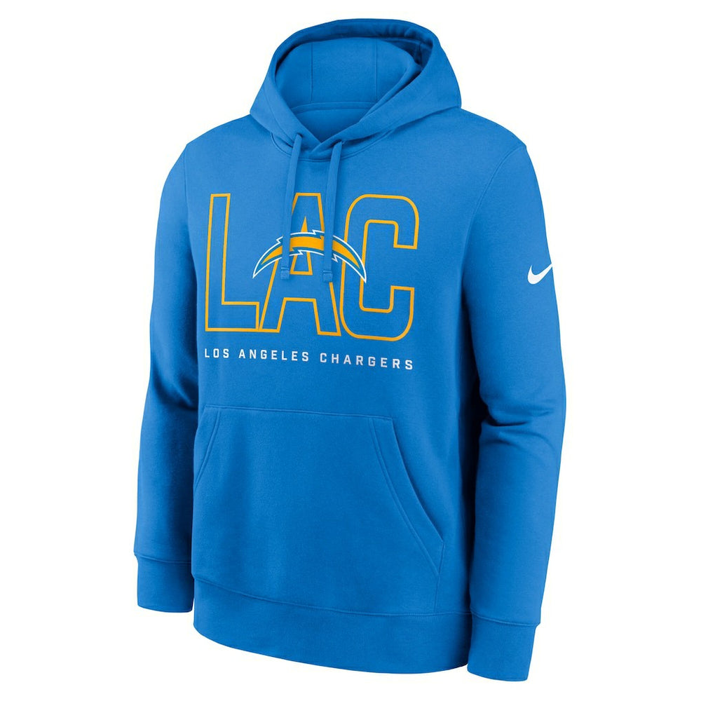 Los Angeles Chargers Busted Play Club Fleece Pullover Hoodie - Powder Blue Hoodies